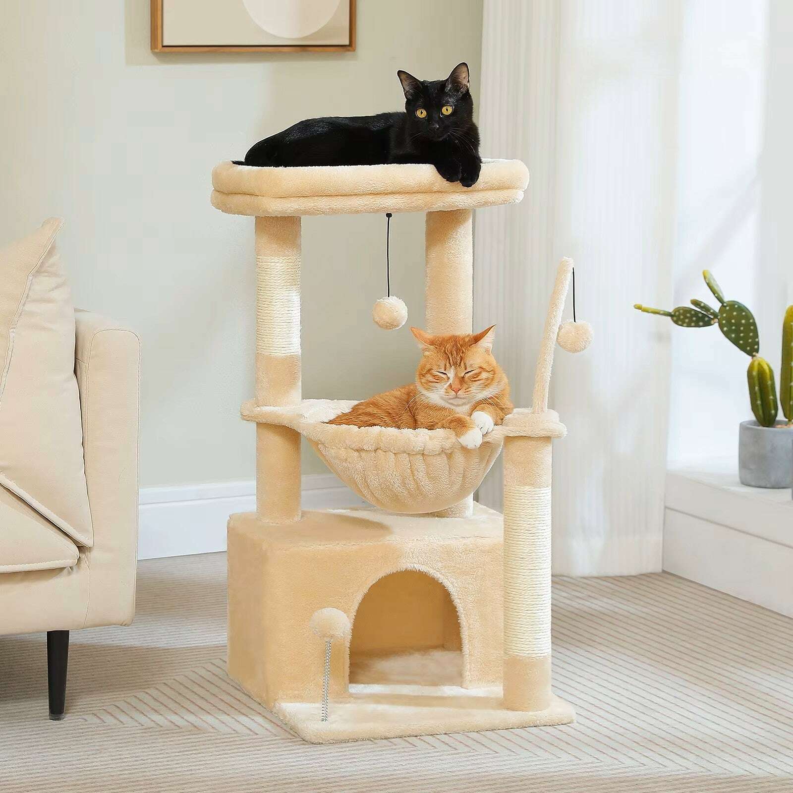 Petit arbre à chat compact et design — vue d'ensemble