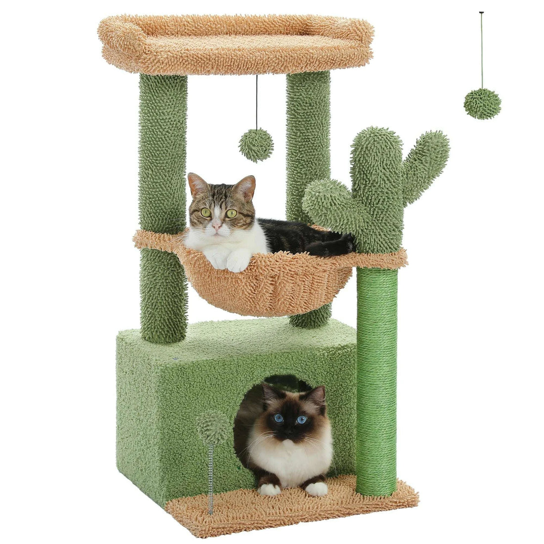 Petit arbre à chat compact et design — vue en perspective
