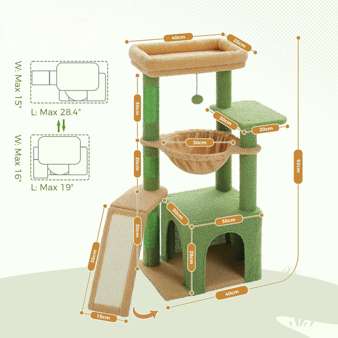 Petit arbre à chat avec hamac intégré — détail