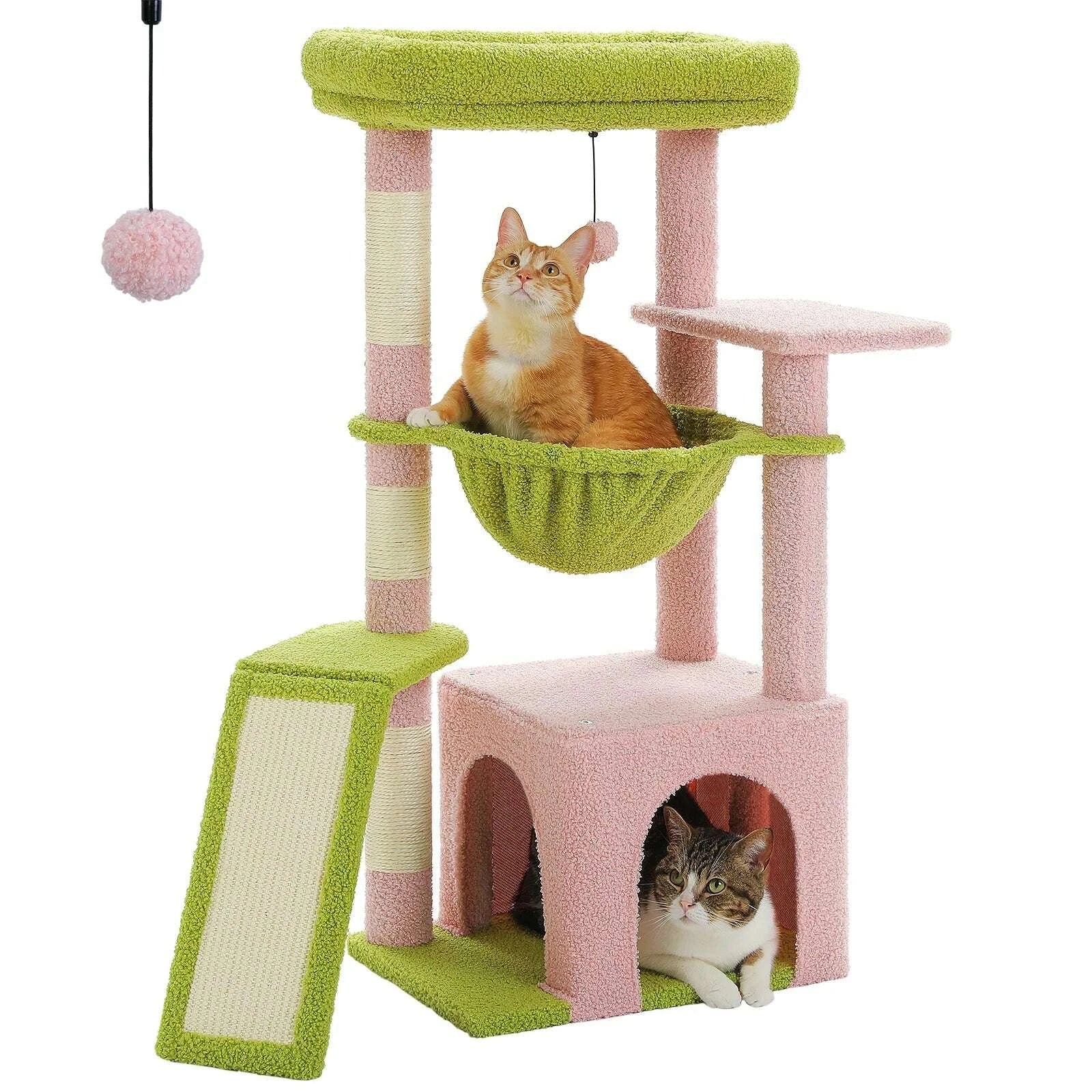 Petit arbre à chat avec hamac intégré — en situation