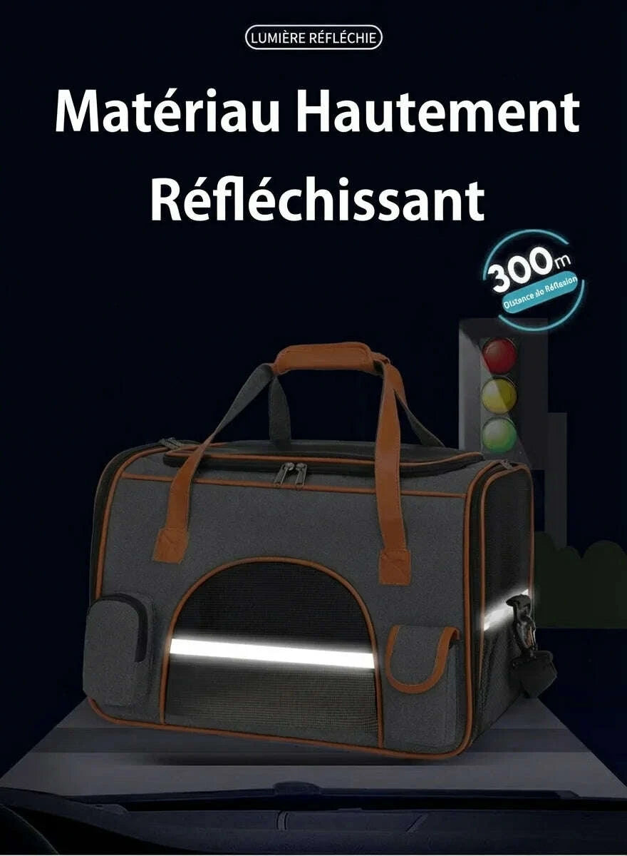 Sac de transport pour chat haut de gamme — vue en perspective