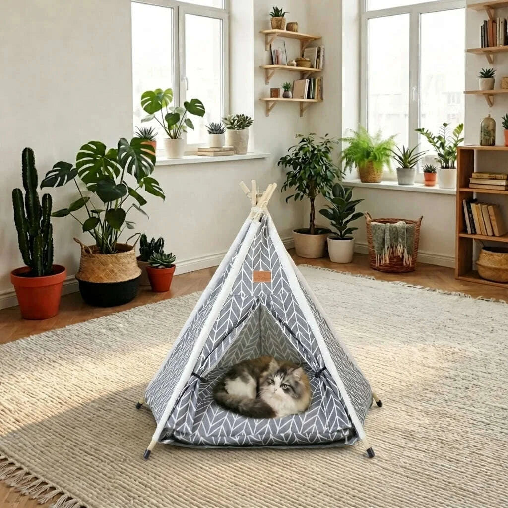 Tipi confortable pour chat — vue d'ensemble