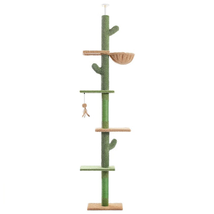 Arbre à chat cactus 5 niveaux réglable Vert cactus